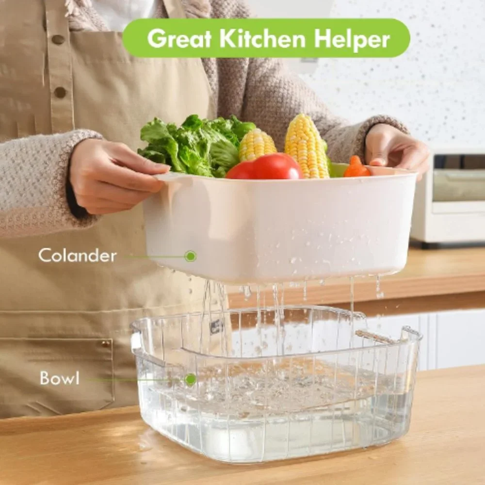3 pk / 3 Sizes - Combo 2-in-1 Kitchen Gadget Colander/Bowl Set